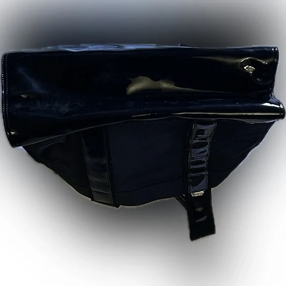 Tory Burch Authentic 88366 Large Nylon Patten Leather Trim Black Hand/To… - Picture 4 of 11